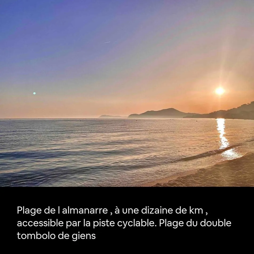 Maison De Vacances A L'Ayguade Classee 3 Etoiles, Climatisee,3Mn A Pied Plage Et Restos ,5Mn Aeroport, 10Mn Gare Hyeres